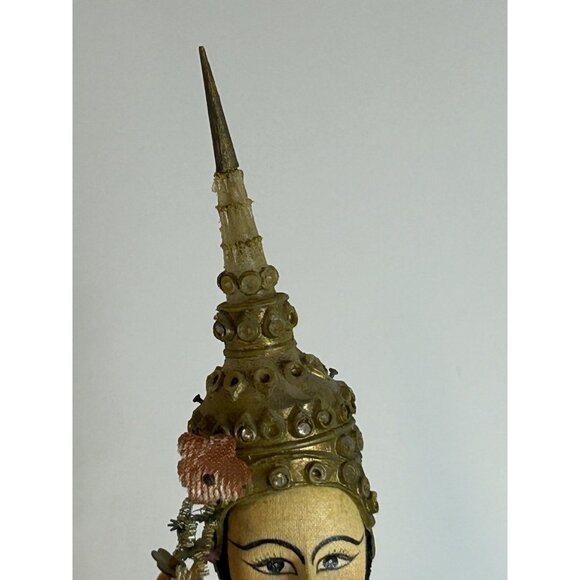 VTG Handmade Dancer Figurine Doll Statue 1960s Bangkok Thailand Oriental MCM Fun - Picture 14 of 16